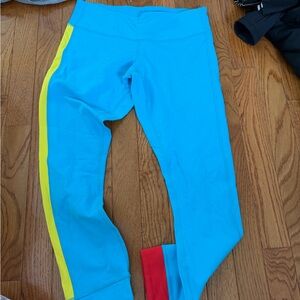 womens lululemon Blue and Yellow Leggings
